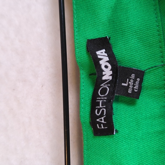 Fashion Nova Vibrant Green‎ Super High Waist Cargo Chic Pants L - Picture 4 of 7
